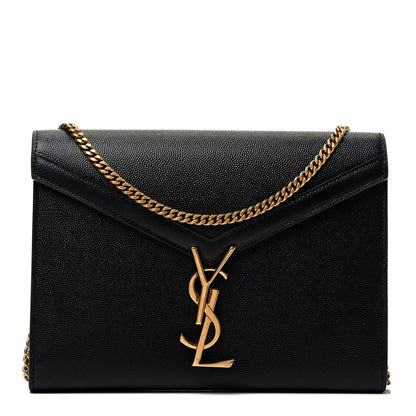 Saint Laurent Grain De Poudre Monogram Cassandra Chain Wallet Black Rouge Legion 1 of 8