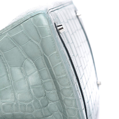 Hermes Matte Alligator Birkin 35 Ciel 27 of 33