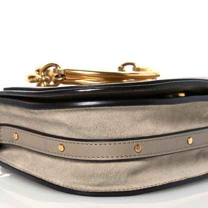 Chloe Calfskin Suede Small Nile Bracelet Bag Motty Grey 9 of 15