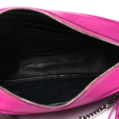 Saint Laurent Grain De Poudre Matelasse Monogram Mini Lou Camera Bag Bright Pink 5 of 10