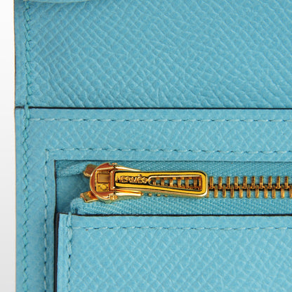 Hermes Epsom Bearn Gusset Wallet Bleu Atoll 9 of 9