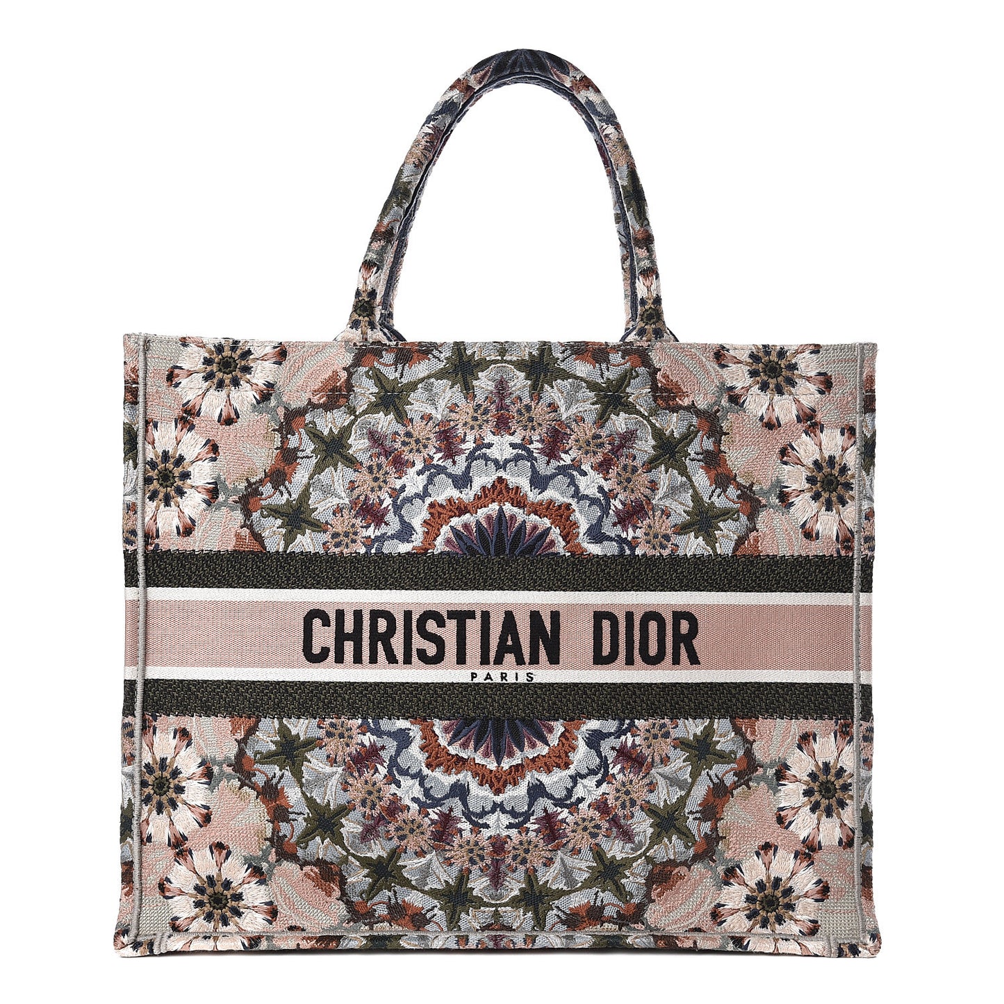 Canvas Embroidered KaleiDioroscopic Book Tote Multicolor