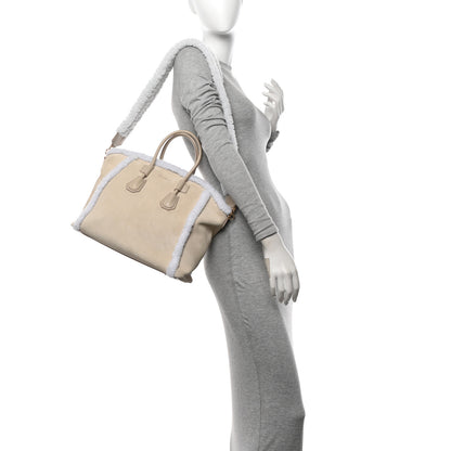 Givenchy Suede Shearling Small Antigona Natural Beige 2 of 15