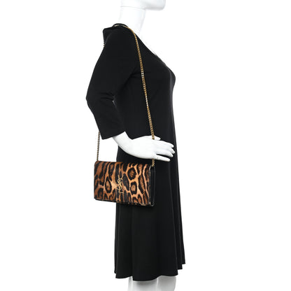 Saint Laurent Calf Hair Monogram Chain Wallet Leopard 2 of 12