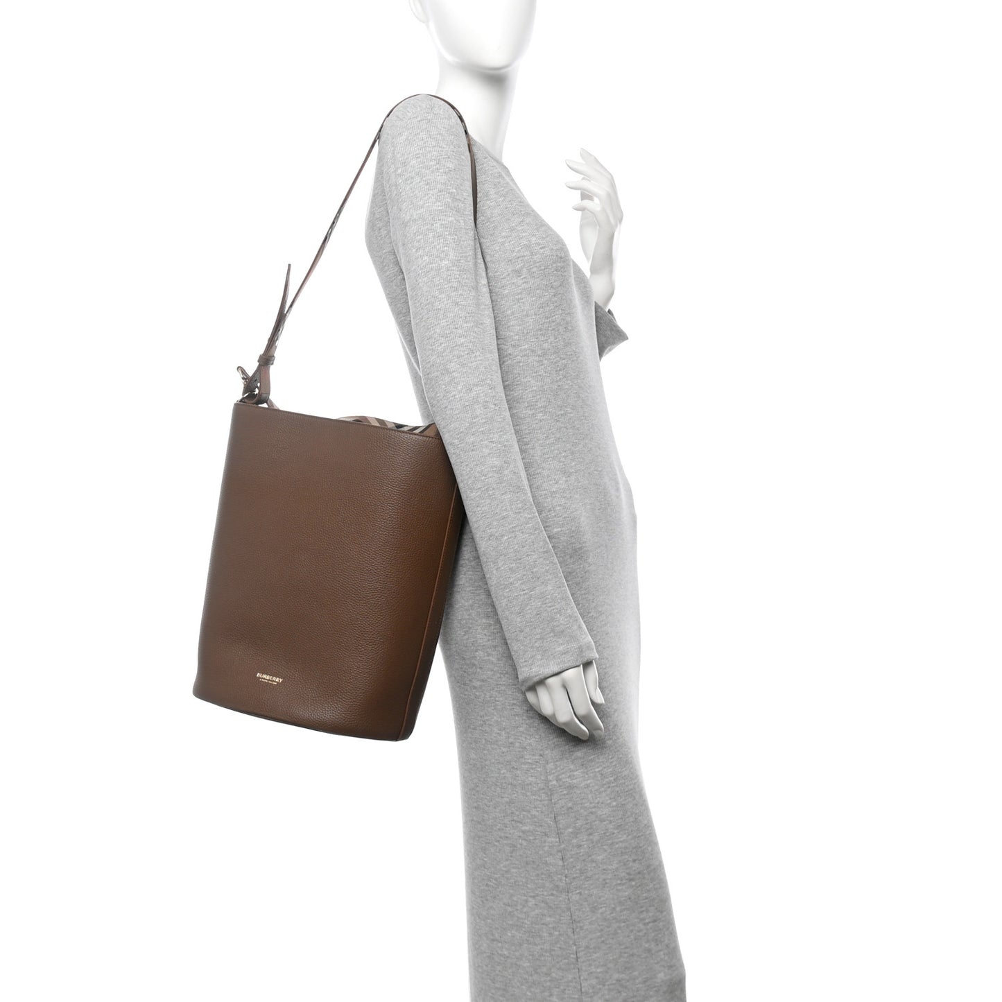 Calfskin Medium Bucket Bag Earth