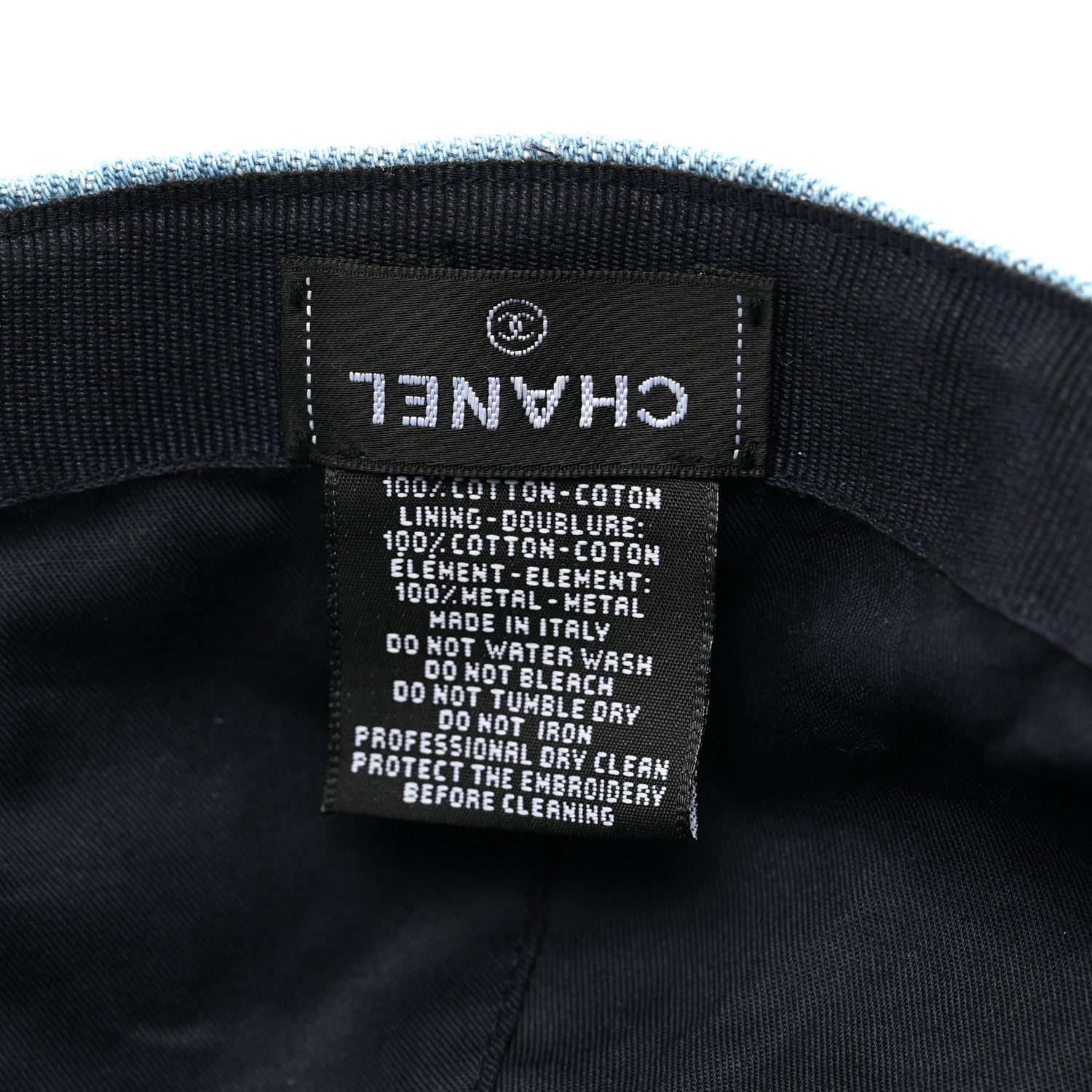 Chanel Denim Cap Hat Blue 8 of 8
