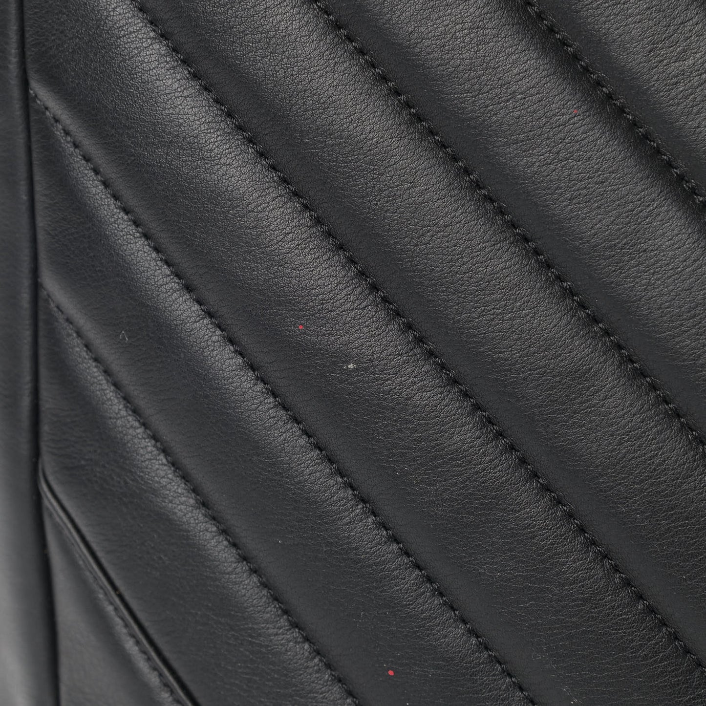Calfskin Chevron Quilted Large Shopping Tote Black