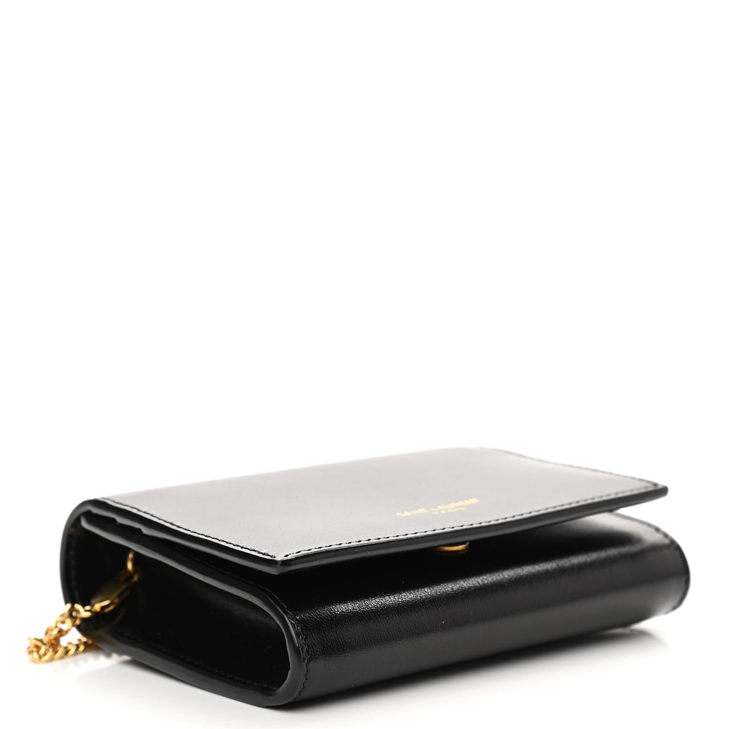 Calfskin Monogram Chain Card Case Black