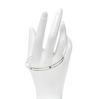 Tiffany 18K White Gold Pink Sapphire Elsa Peretti Sapphire By The Yard Bangle Bracelet 2 of 5