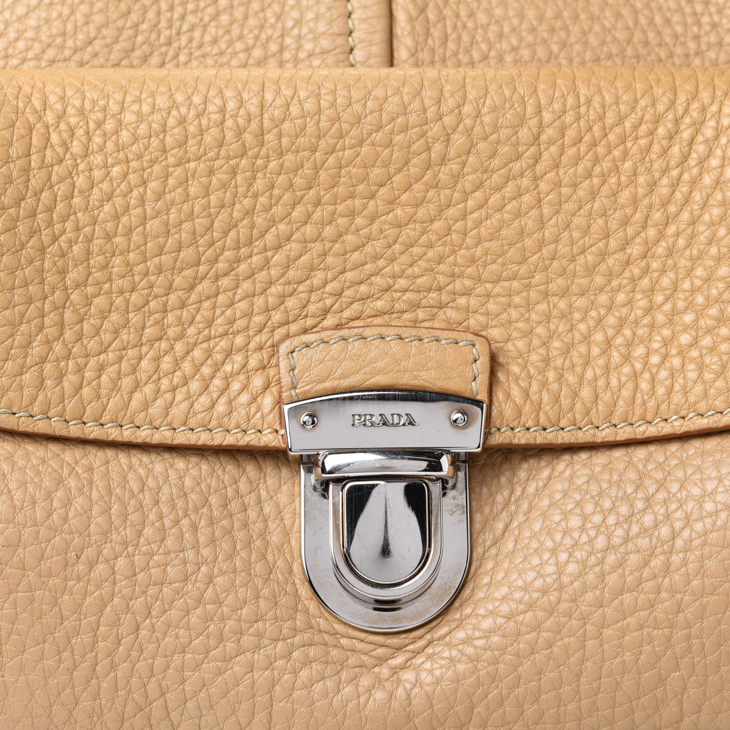 Prada Vitello Daino Pushlock Tote Sughero 14 of 14