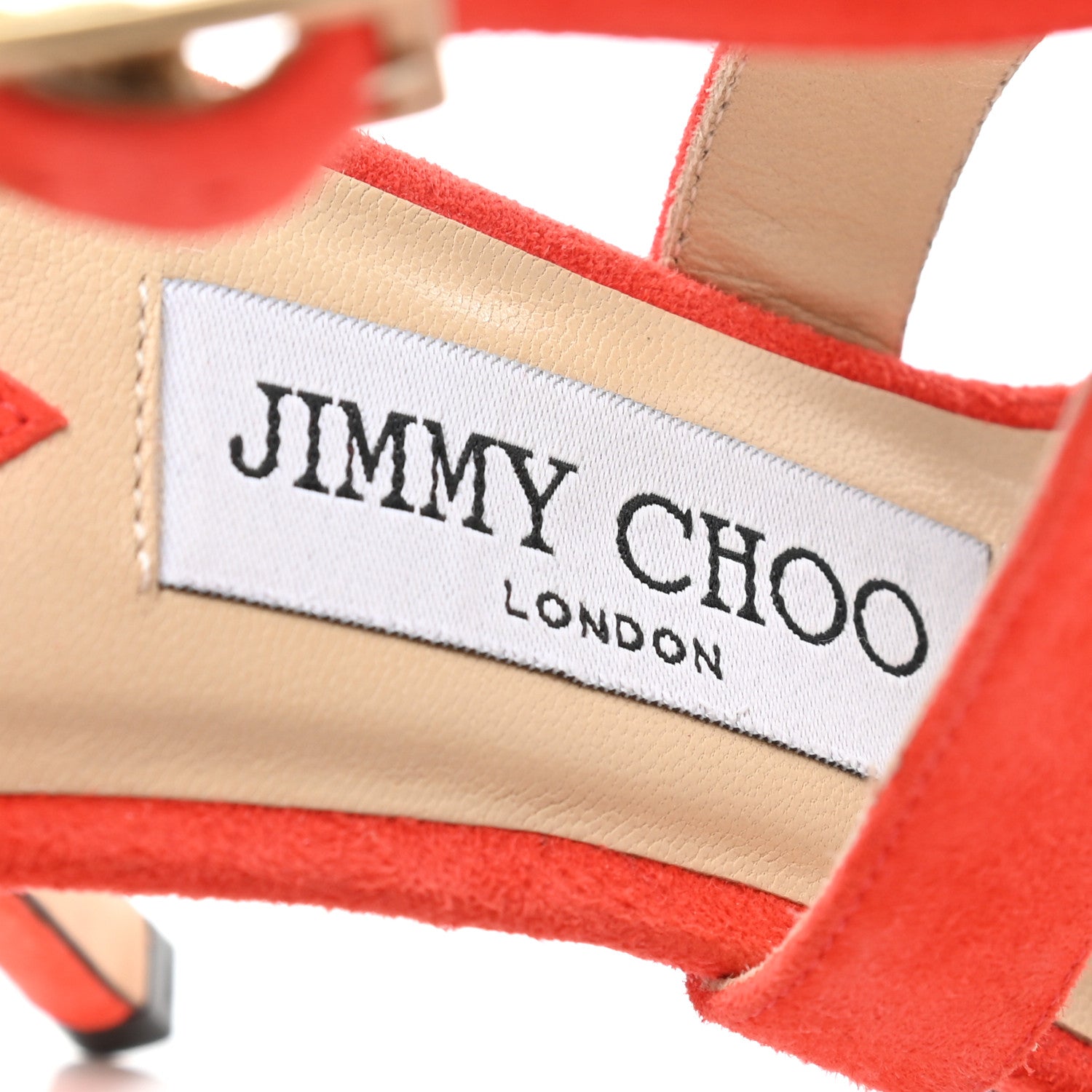Jimmy Choo Suede Lottie Sandals 35 Fire 7 of 7