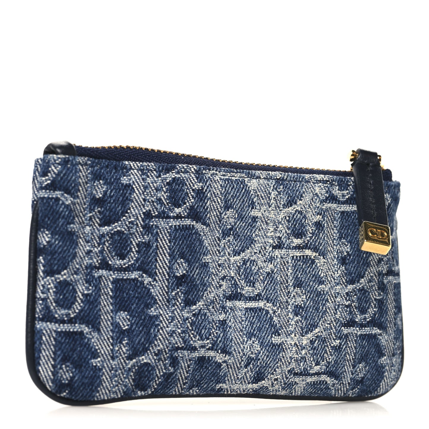 Denim Jacquard Oblique DiorTravel Myrte Zipped Key Case Blue