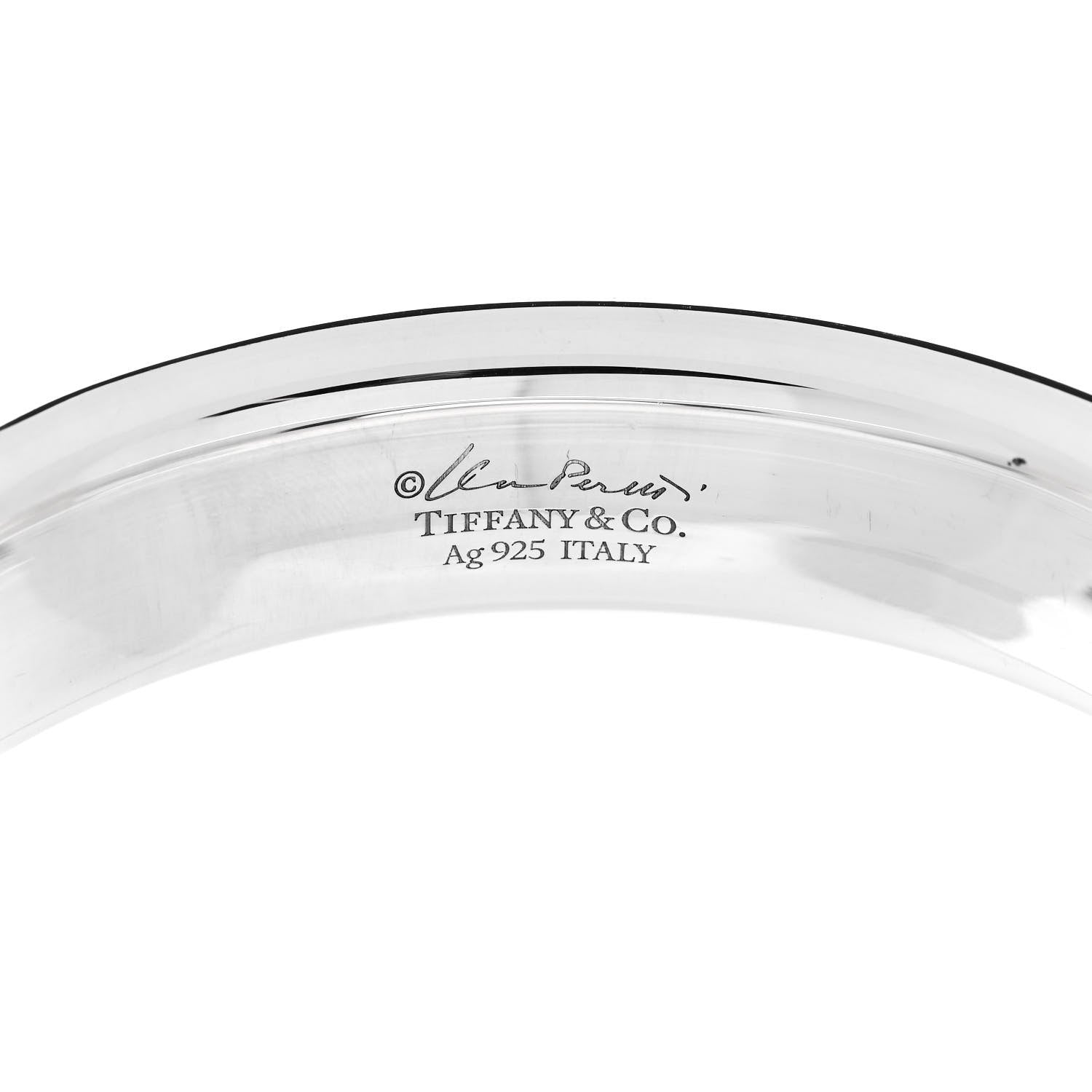 Tiffany Sterling Silver Narrow Elsa Peretti Doughnut Bangle Bracelet 3 of 4