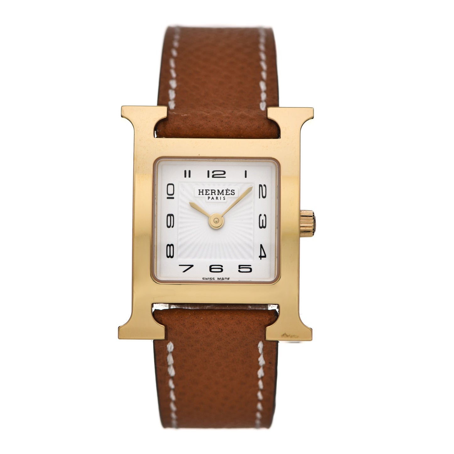 Stainless Steel Epsom 21mm Heure H Hour Quartz Watch Gold
