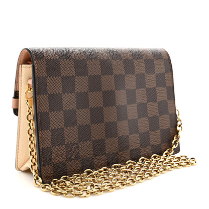 Louis Vuitton Damier Ebene Vavin Chain Wallet Creme 3 of 10