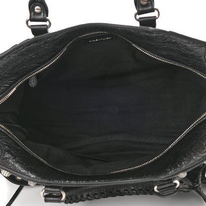 Balenciaga Agneau Arena Crystal Neo Cagole City Handbag Black 5 of 10
