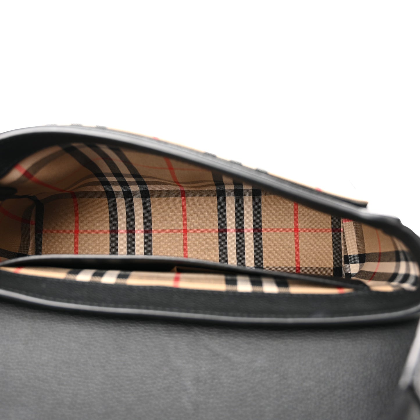 Grainy Calfskin Vintage Check Note Crossbody Bag Black