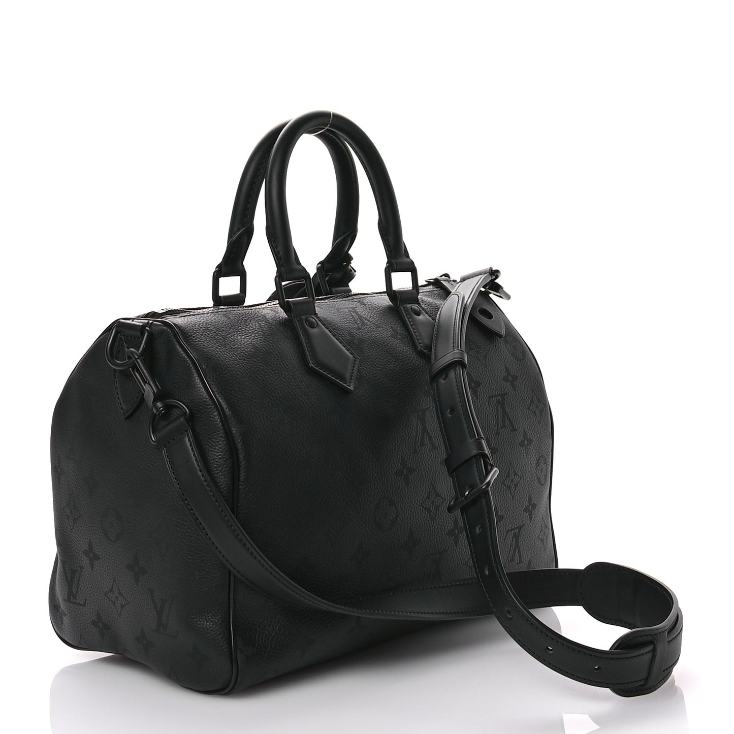 Calfskin Monogram Speedy P9 Bandouliere 30 Ultra Black