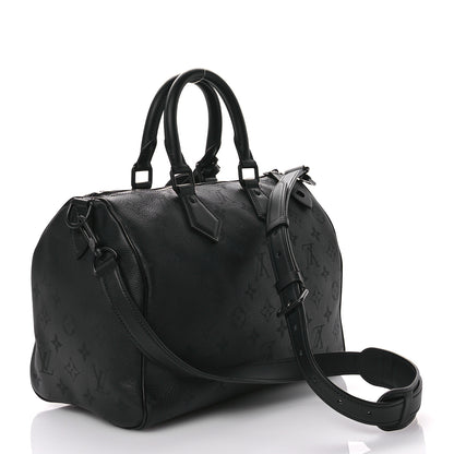 Louis Vuitton Calfskin Monogram Speedy P9 Bandouliere 30 Ultra Black 5 of 15