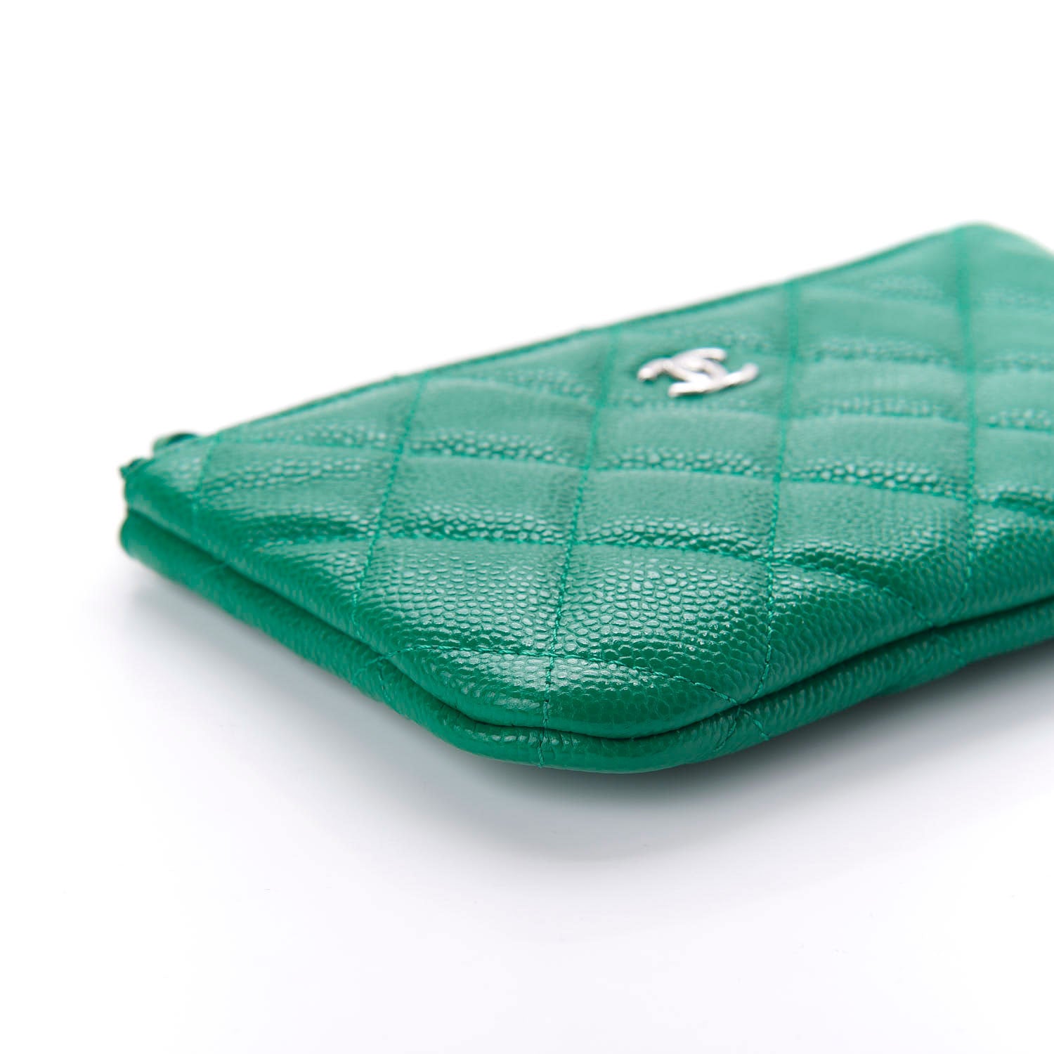 Chanel Caviar Quilted Small Cosmetic Case Green 6 of 11