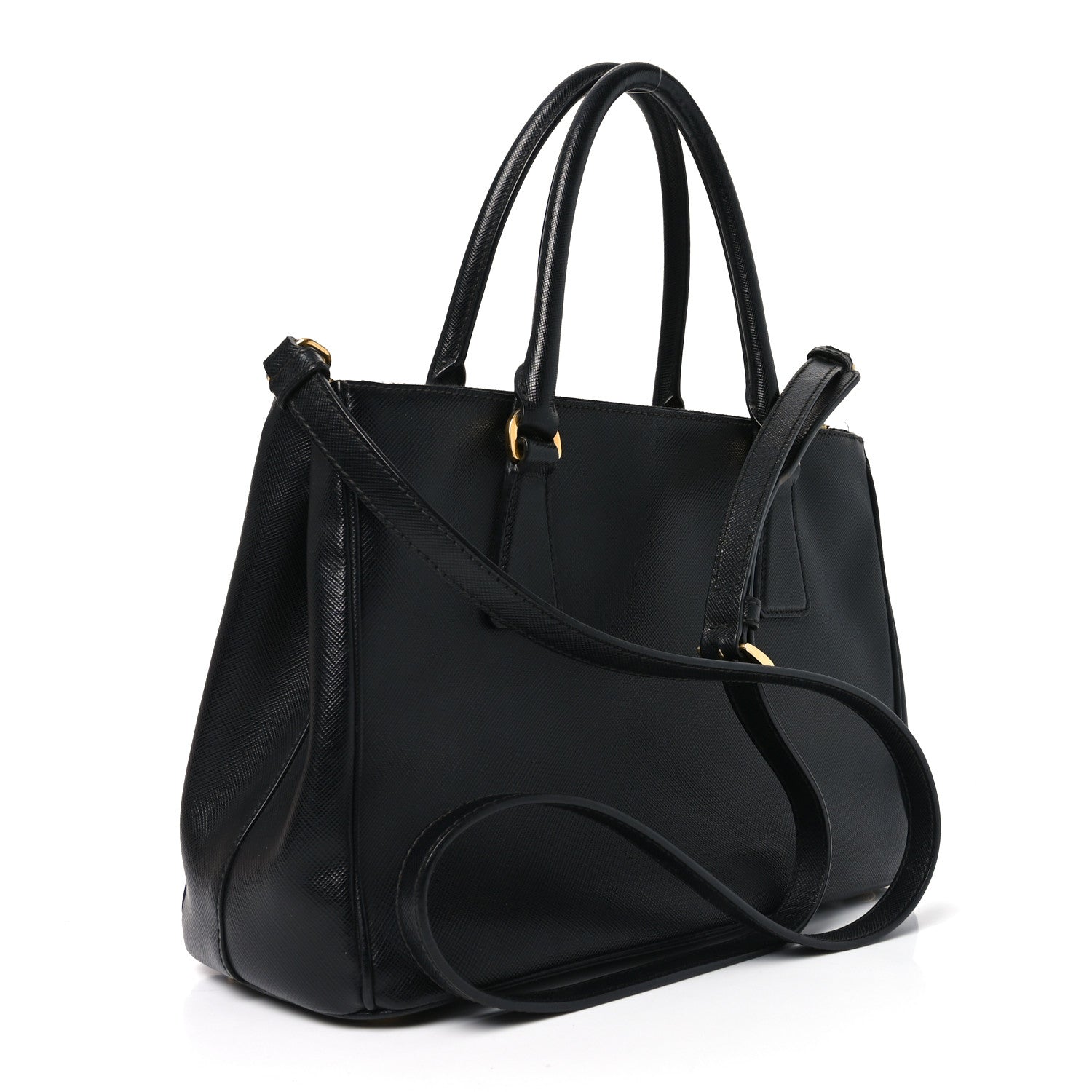 Prada Saffiano Small Galleria Double Zip Tote Black 3 of 10