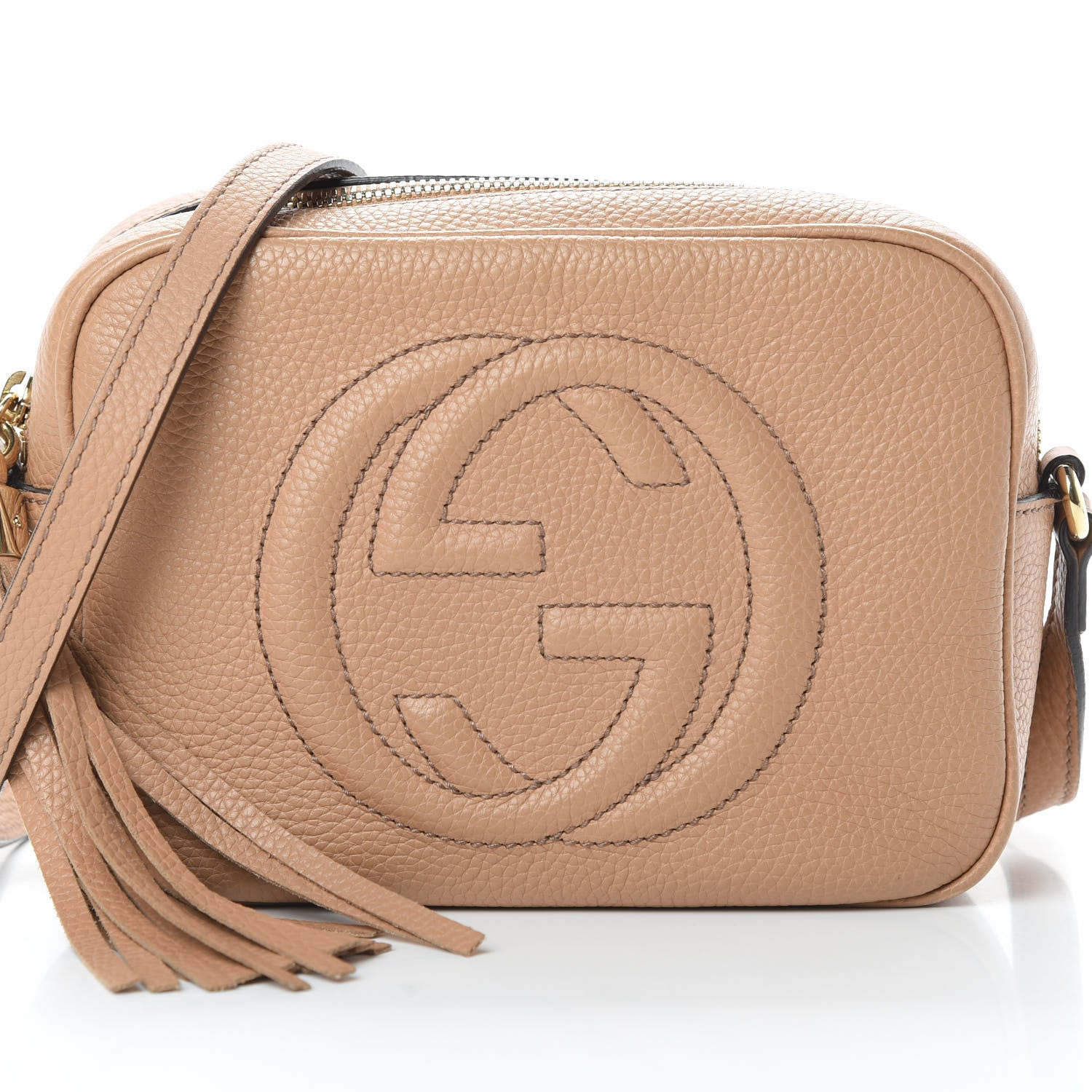 Gucci Pebbled Calfskin Small Soho Disco Bag Camelia 8 of 11