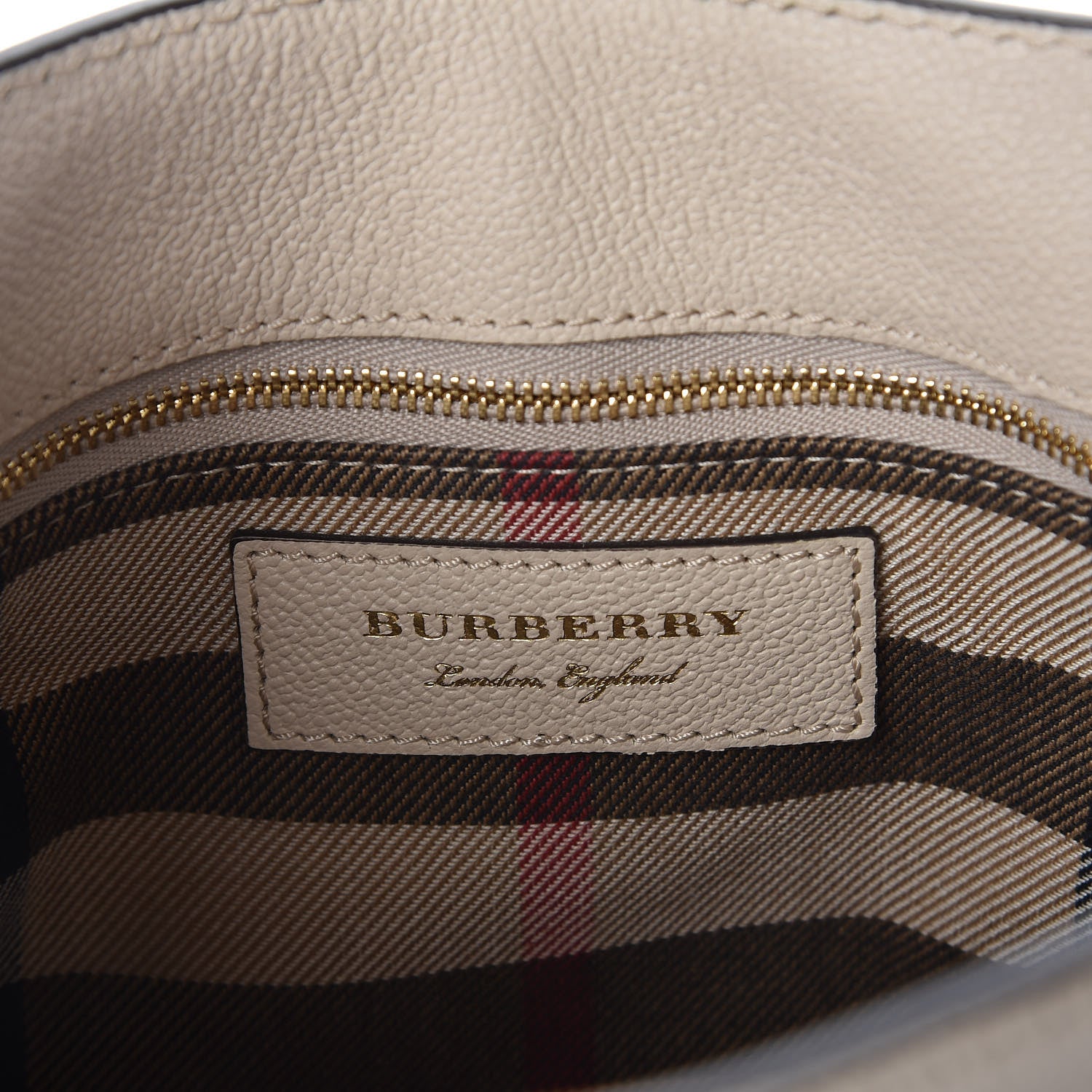 Burberry Soft Grain Calfskin Small Buckle Tote Limestone 9 of 12