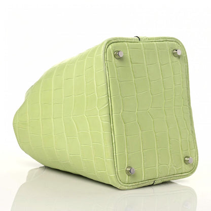 Hermes Matte Alligator Picotin Lock 18 Jaune Bourgeon 4 of 11