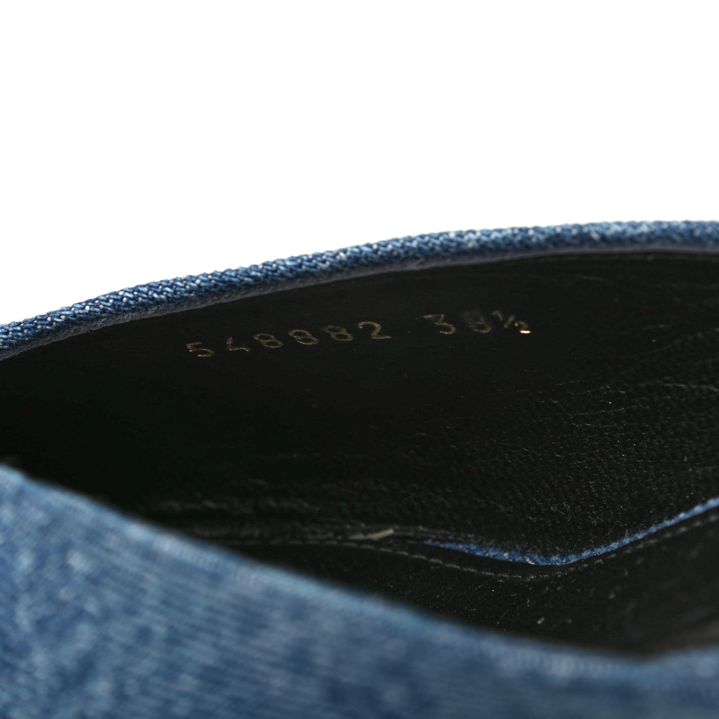 Japanese Vintage Denim BB Knife Pointed Toe 40mm Mules 38.5 Light Blue