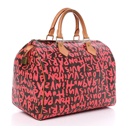 Louis Vuitton Monogram Graffiti Speedy 30 Fuchsia 2 of 18