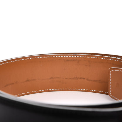 Hermes Box Chamonix 42mm Constance Reversible H Belt 100 Noir Natural 8 of 9