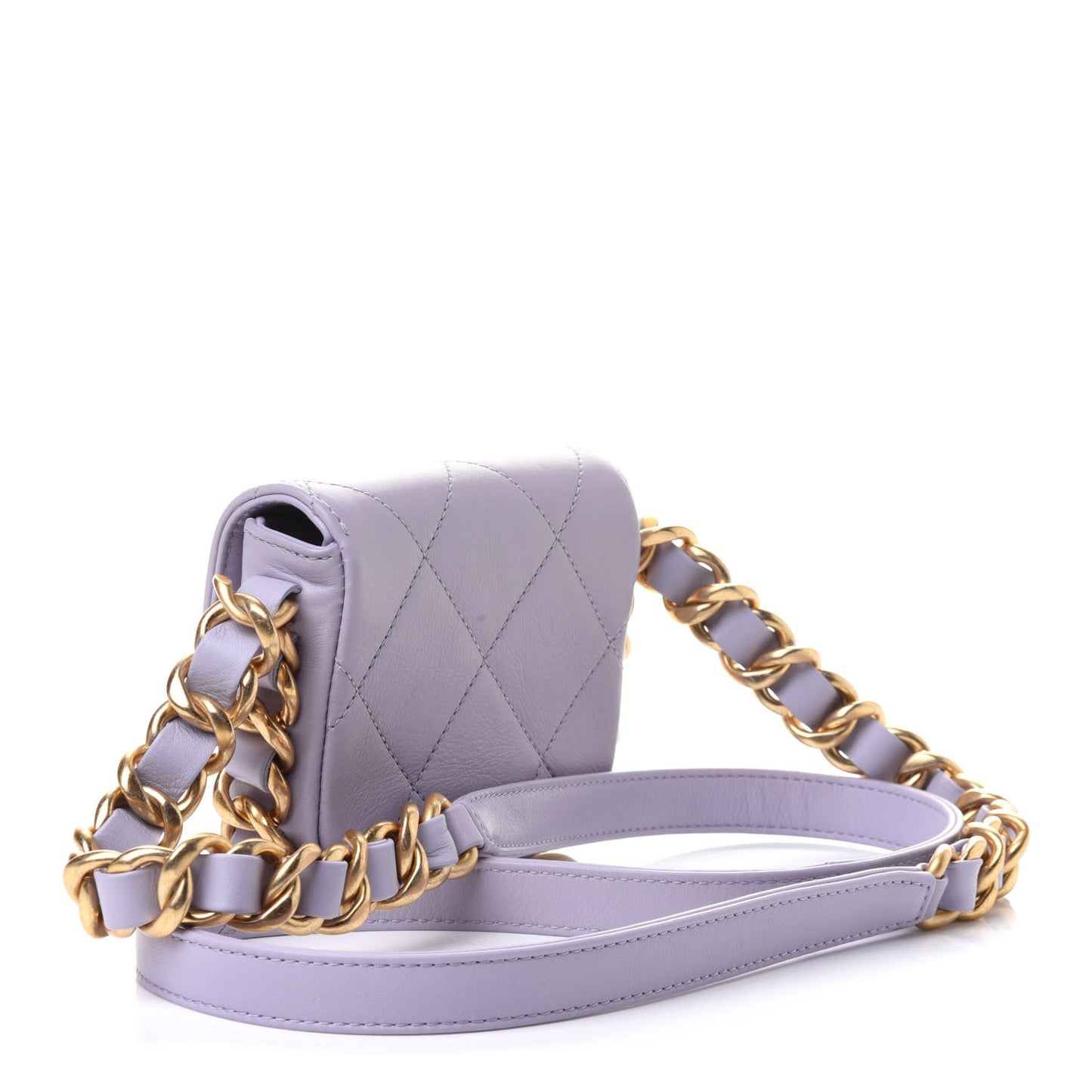 Calfskin Quilted Mini Framing Chain Bag Light Purple