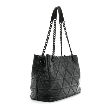 Prada Nappa Quilted Monochrome Chain Tote Bag Black 3 of 13