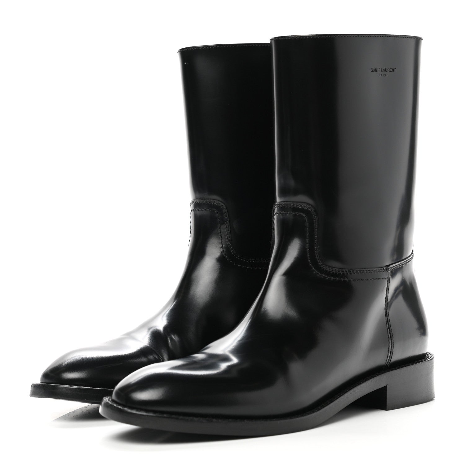 Saint Laurent Patent Matte Calfskin Master Ankle Boots 37.5 Black 3 of 11
