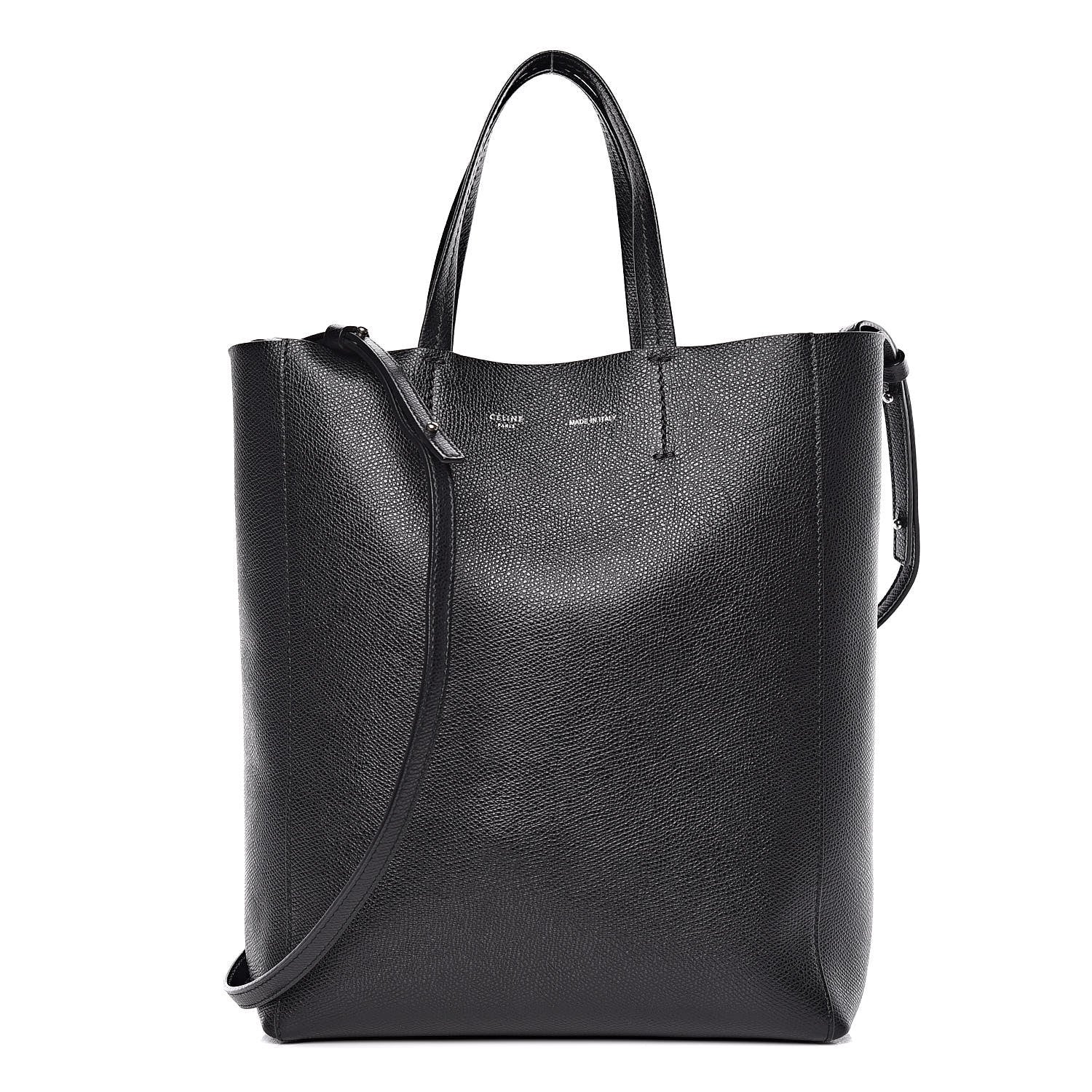 Celine Grained Calfskin Small Vertical Cabas Black 1 of 11