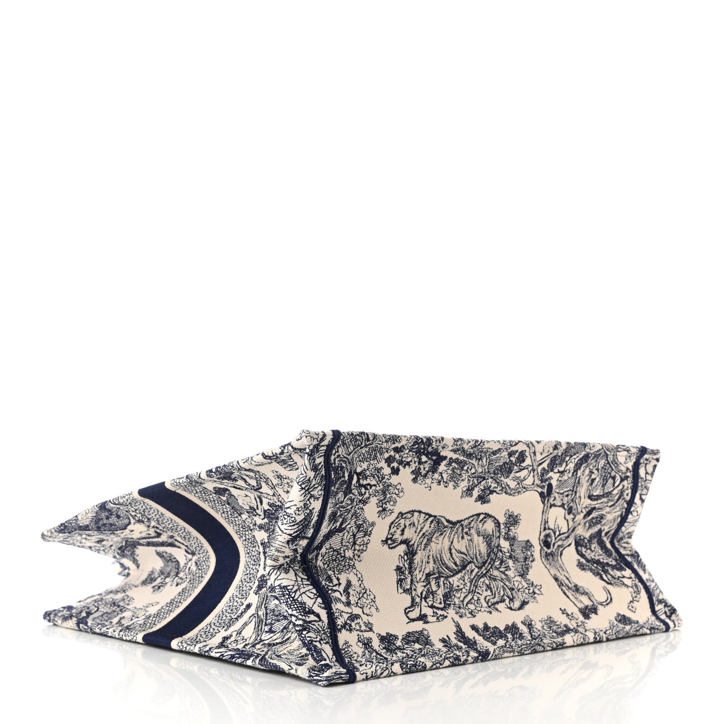 Canvas Embroidered Large Dioriviera Toile De Jouy Book Tote Blue
