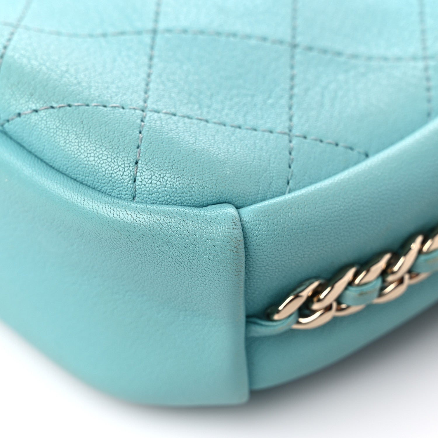 Chanel Goatskin Quilted Small Casual Trip Camera Case Light Blue 11 of 15