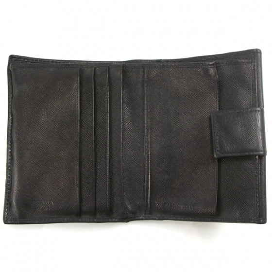 Saffiano Small Flap Wallet Black