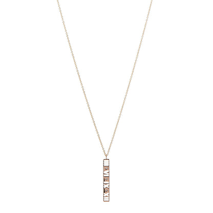 Tiffany 18K Rose Gold Diamond Atlas Bar Pendant Necklace 1 of 6