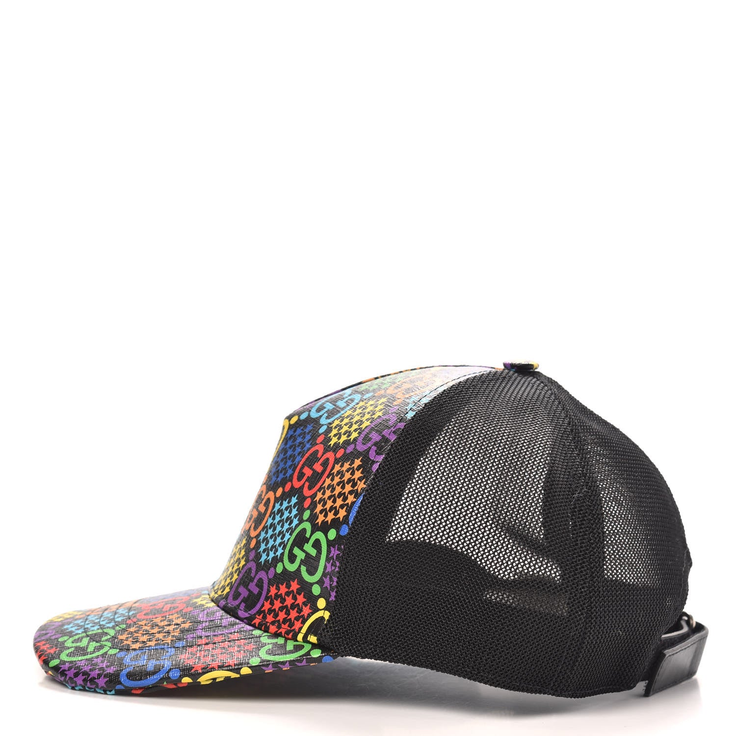Gucci GG Supreme Monogram Psychedelic Baseball Hat XL 60 Black 2 of 9