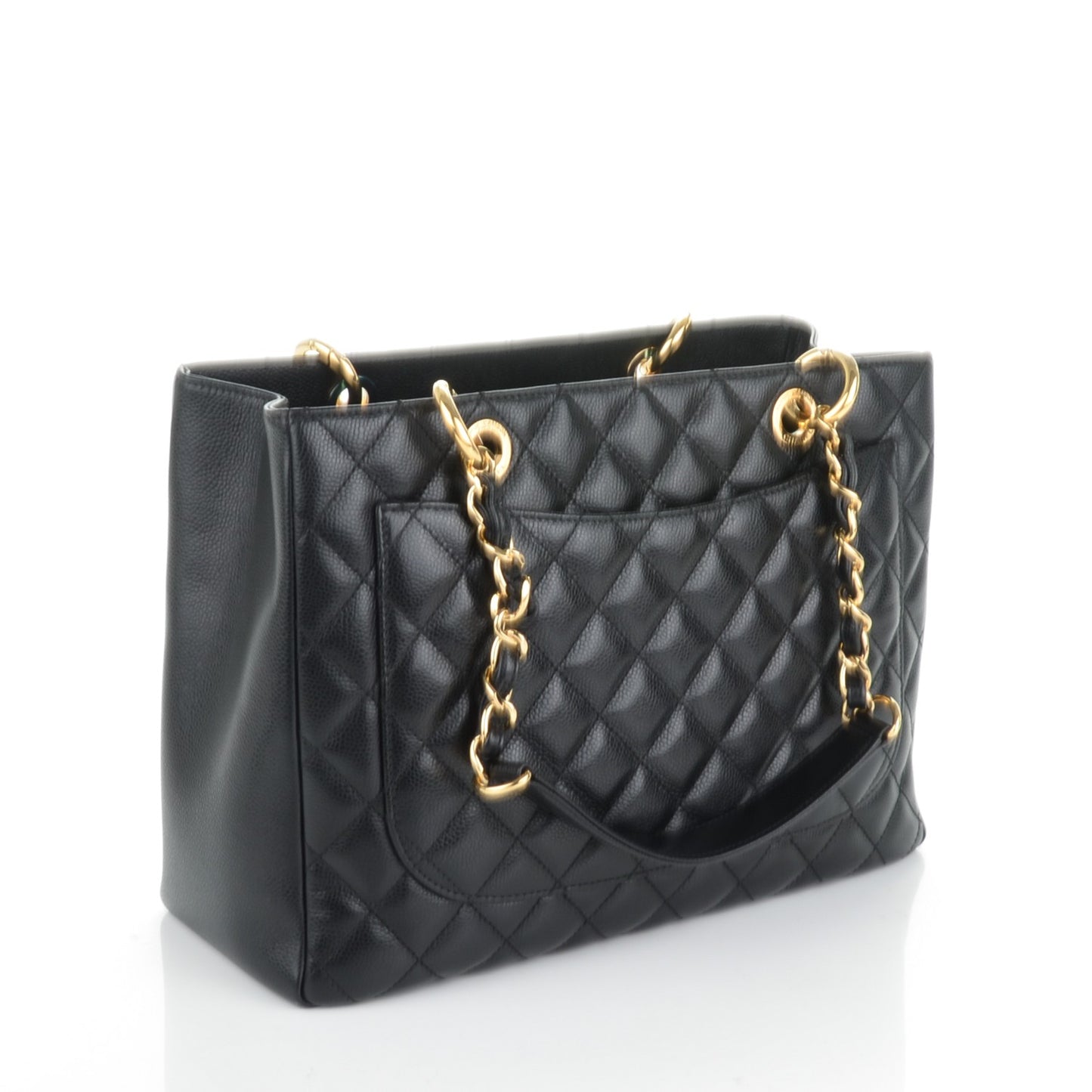 Caviar Quilted Grand Shopping Tote GST Black