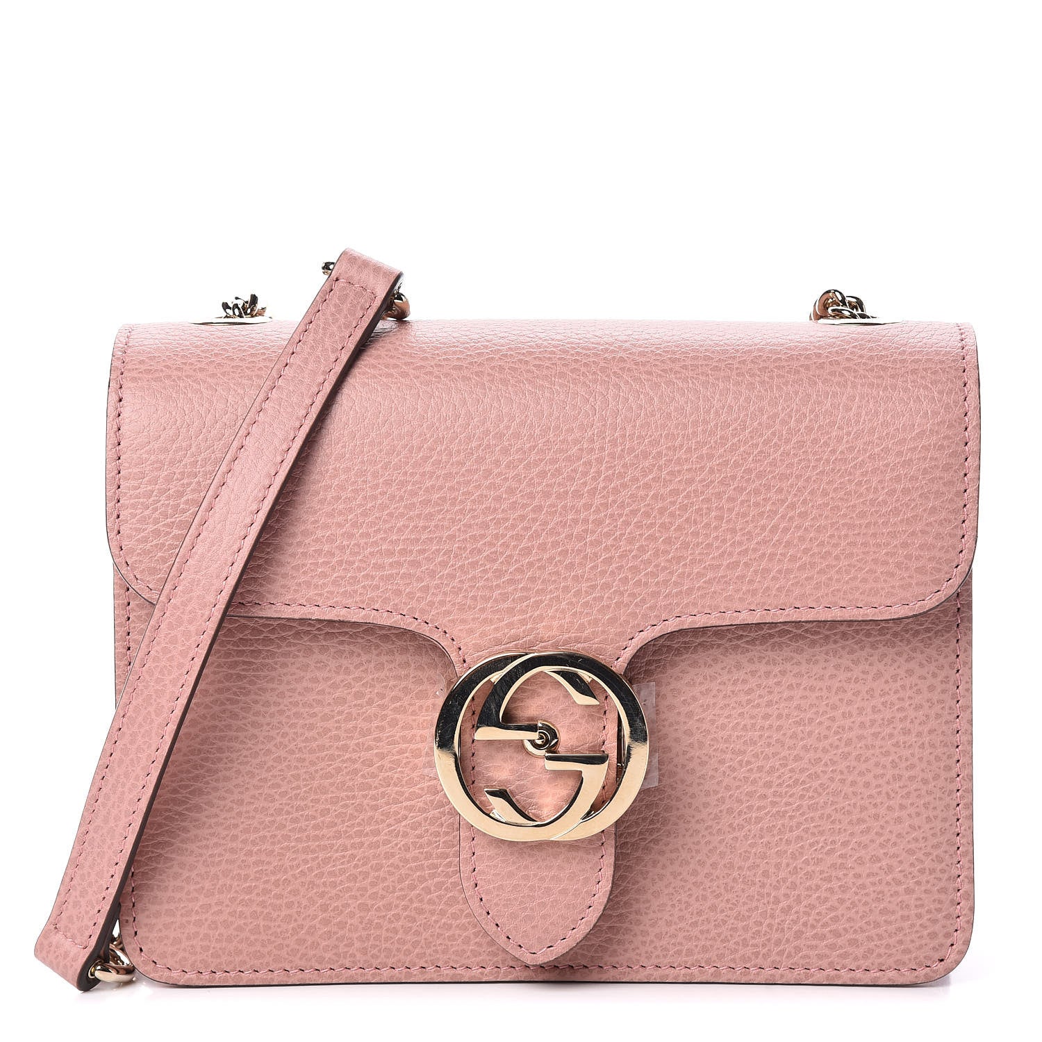 Gucci Dollar Calfskin Small Interlocking G Shoulder Bag Soft Pink 1 of 9