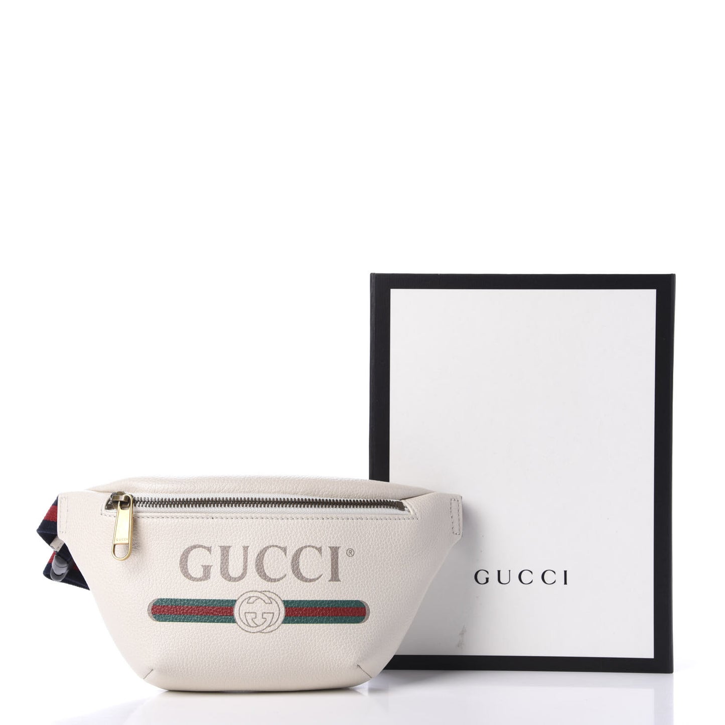 Grained Calfskin Small Logo Belt Bag White