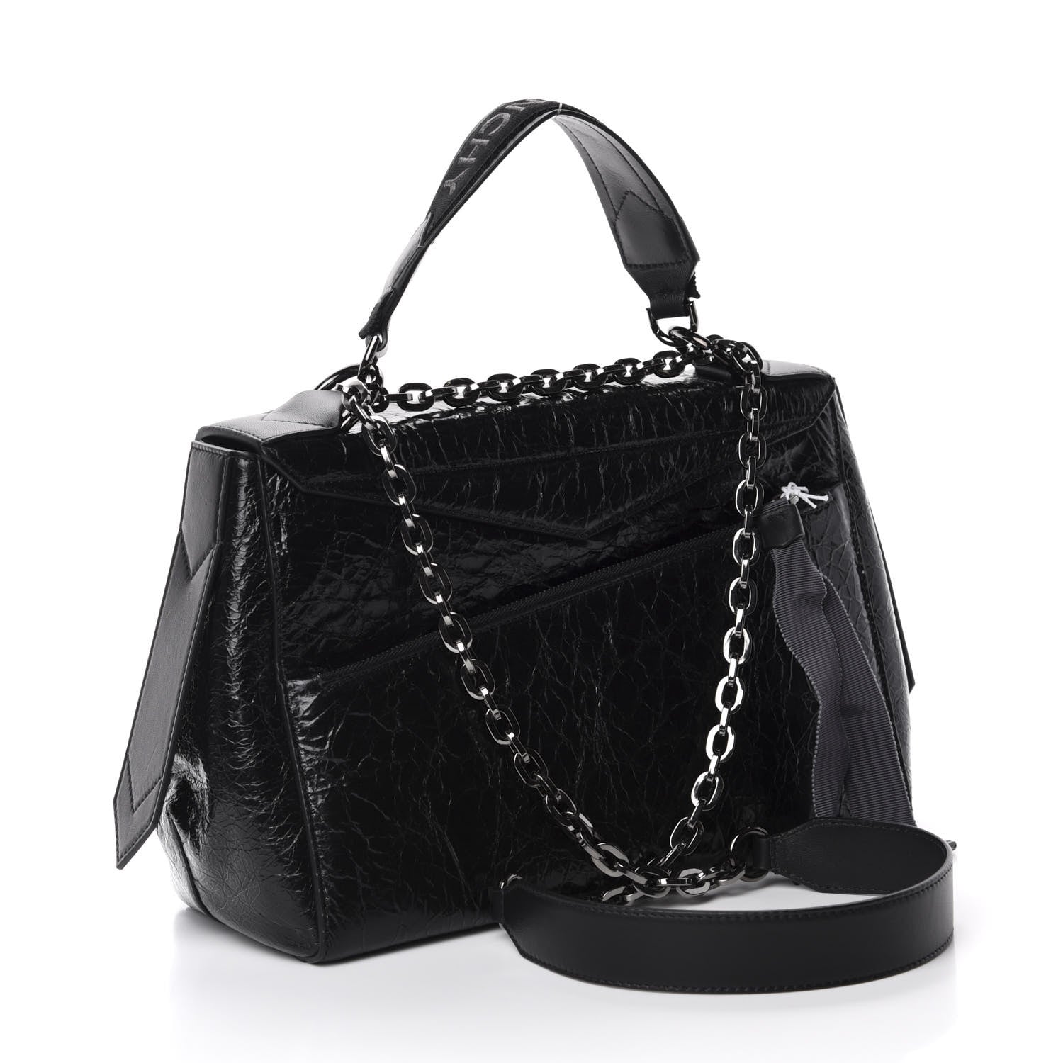 Givenchy Creased Patent Calfskin Medium ID Flap Black 4 of 10