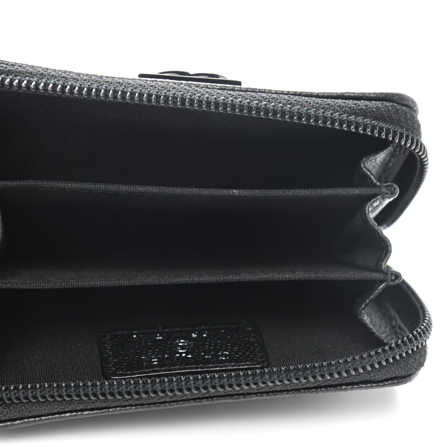 Chanel Caviar Quilted Boy Zip Around Coin Purse Wallet So Black 5 of 7