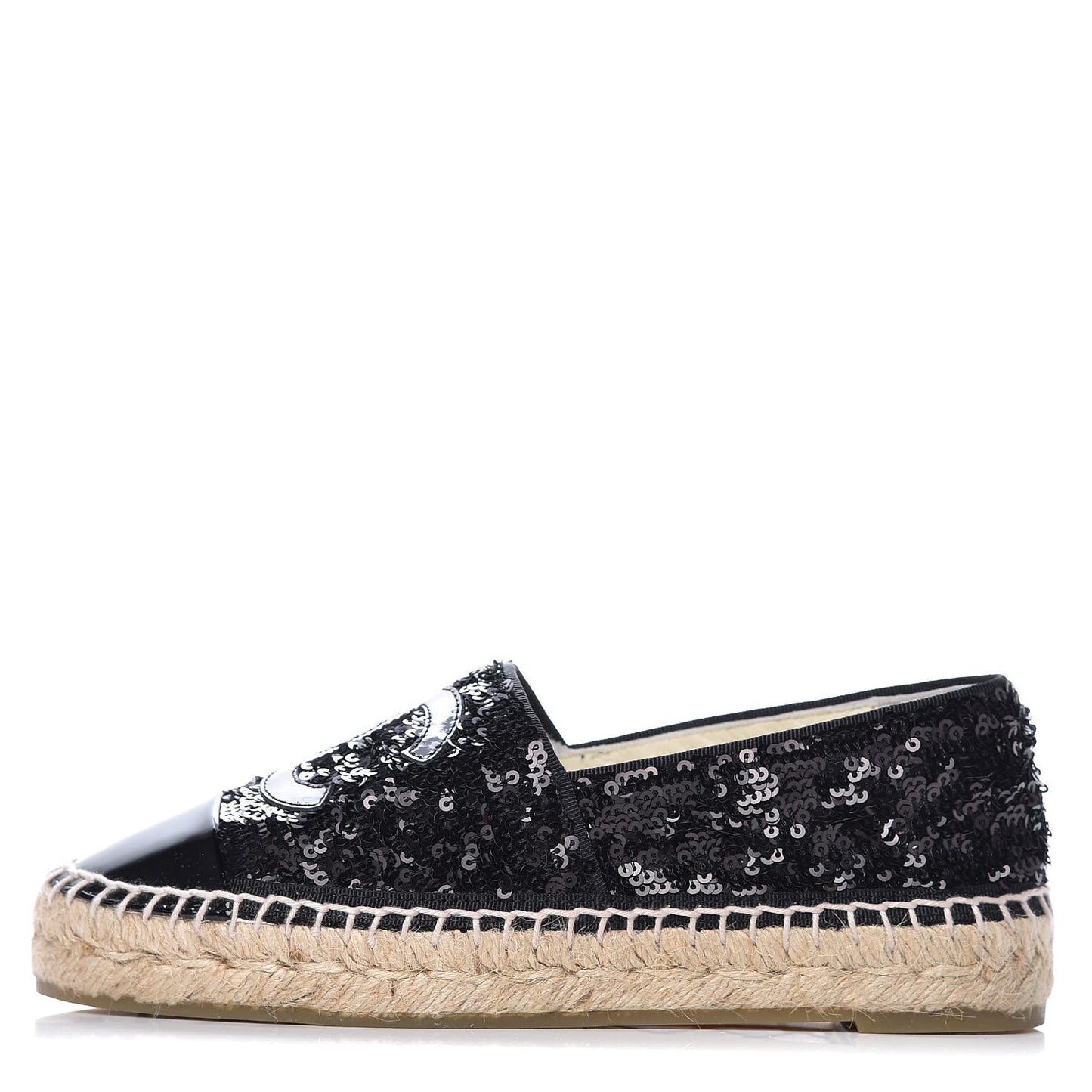 Patent Sequin CC Espadrilles 35 Black