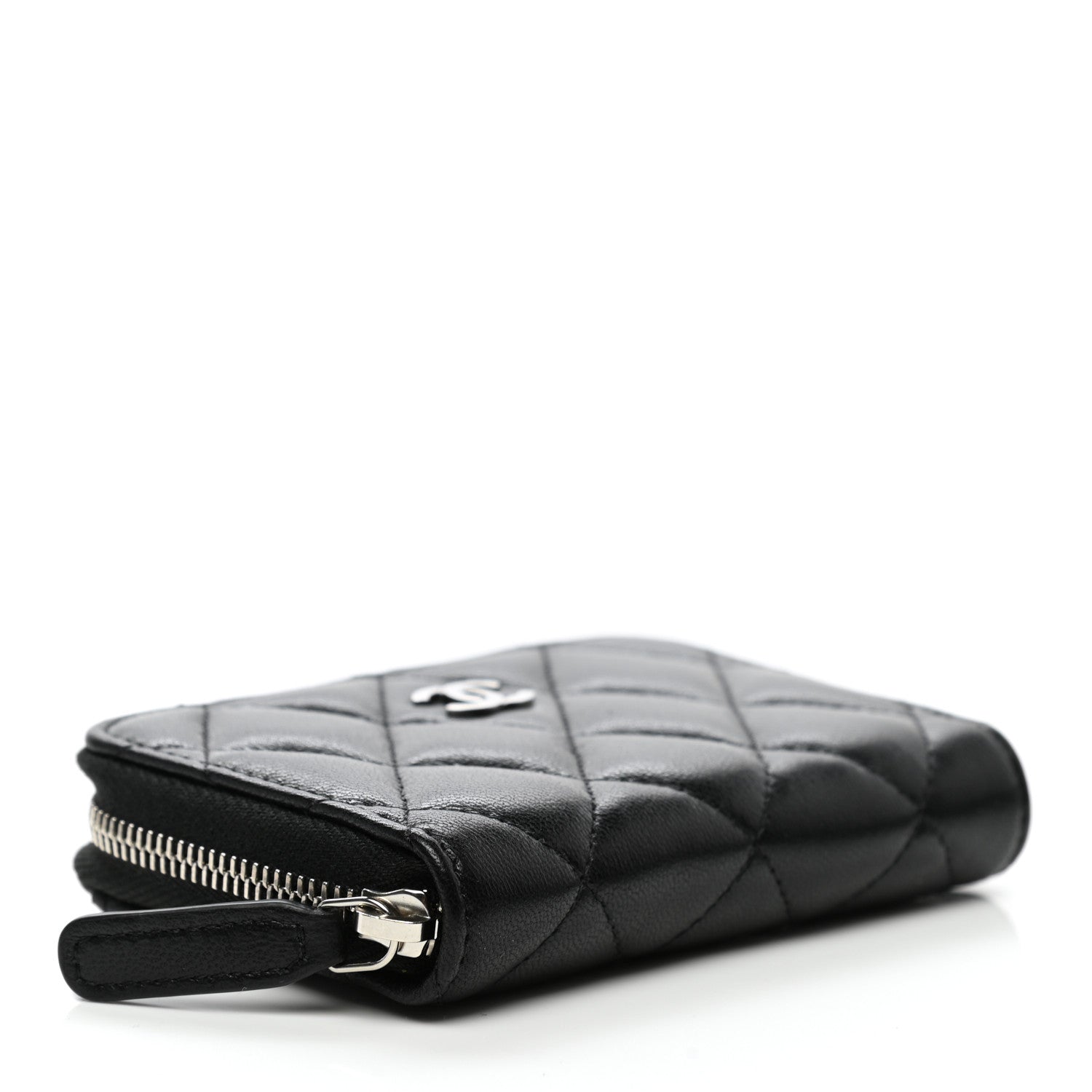 Chanel Lambskin Quilted Zip Coin Purse Black 4 of 8