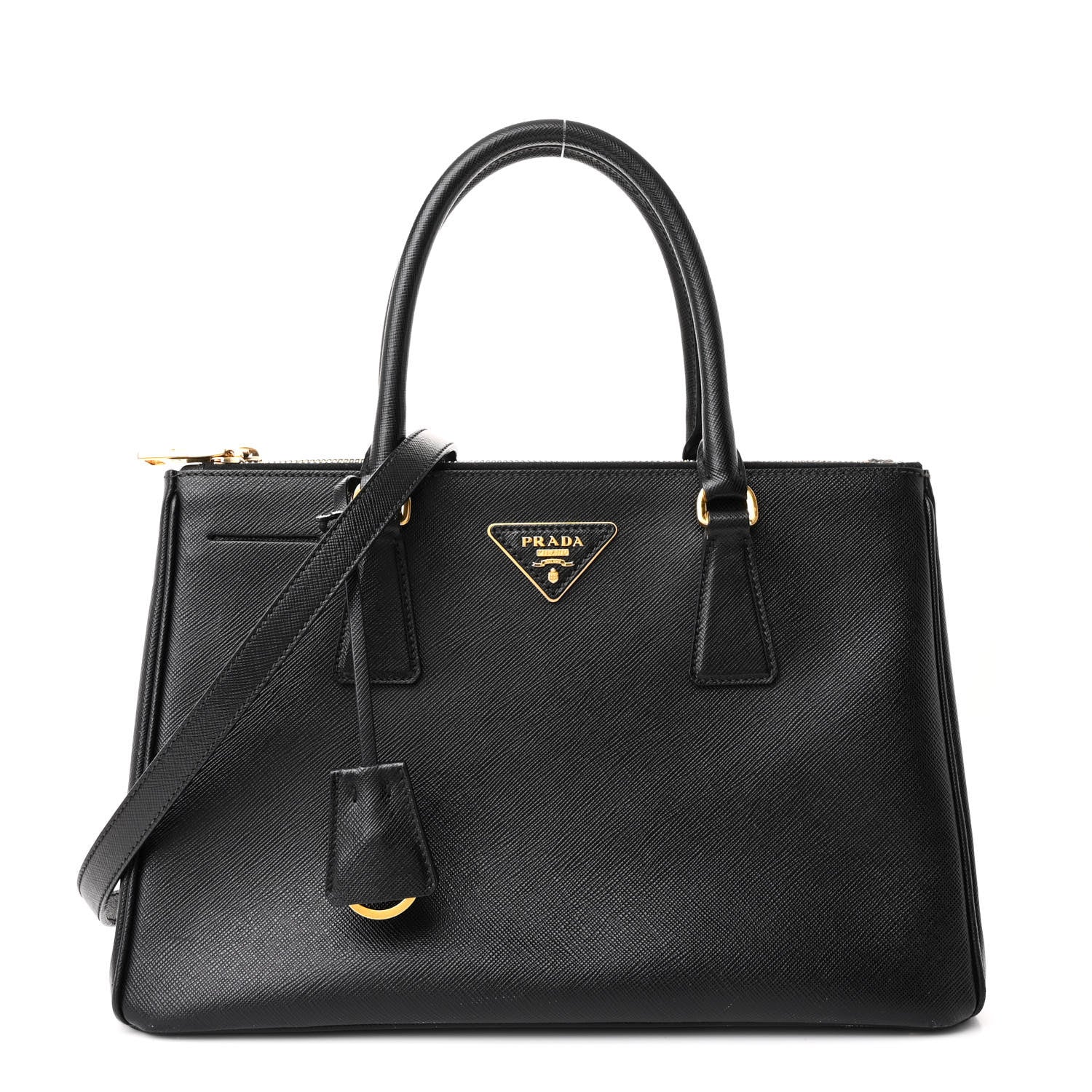 Prada Saffiano Small Galleria Double Zip Tote Black 1 of 12
