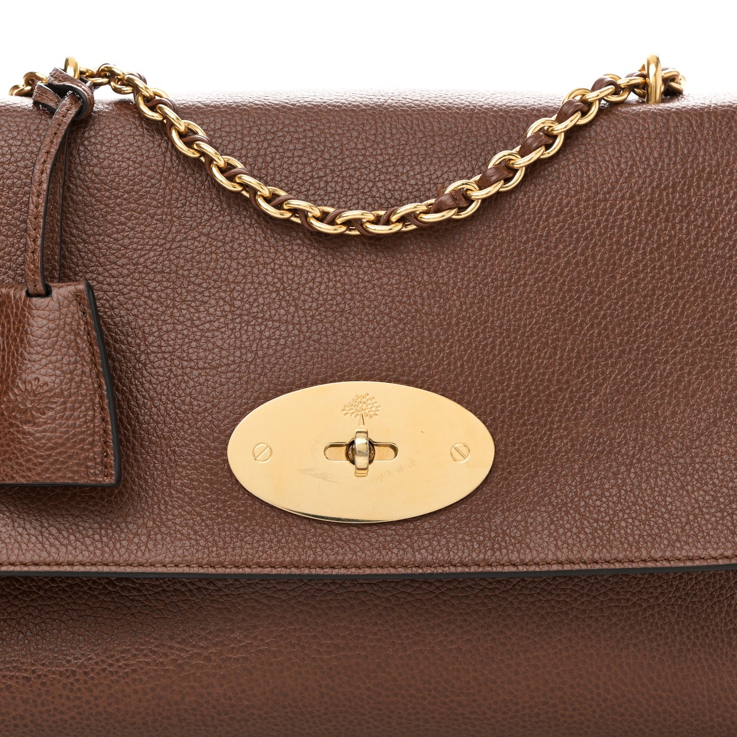 Small Classic Grain Calfskin Medium Lily Flap Oak