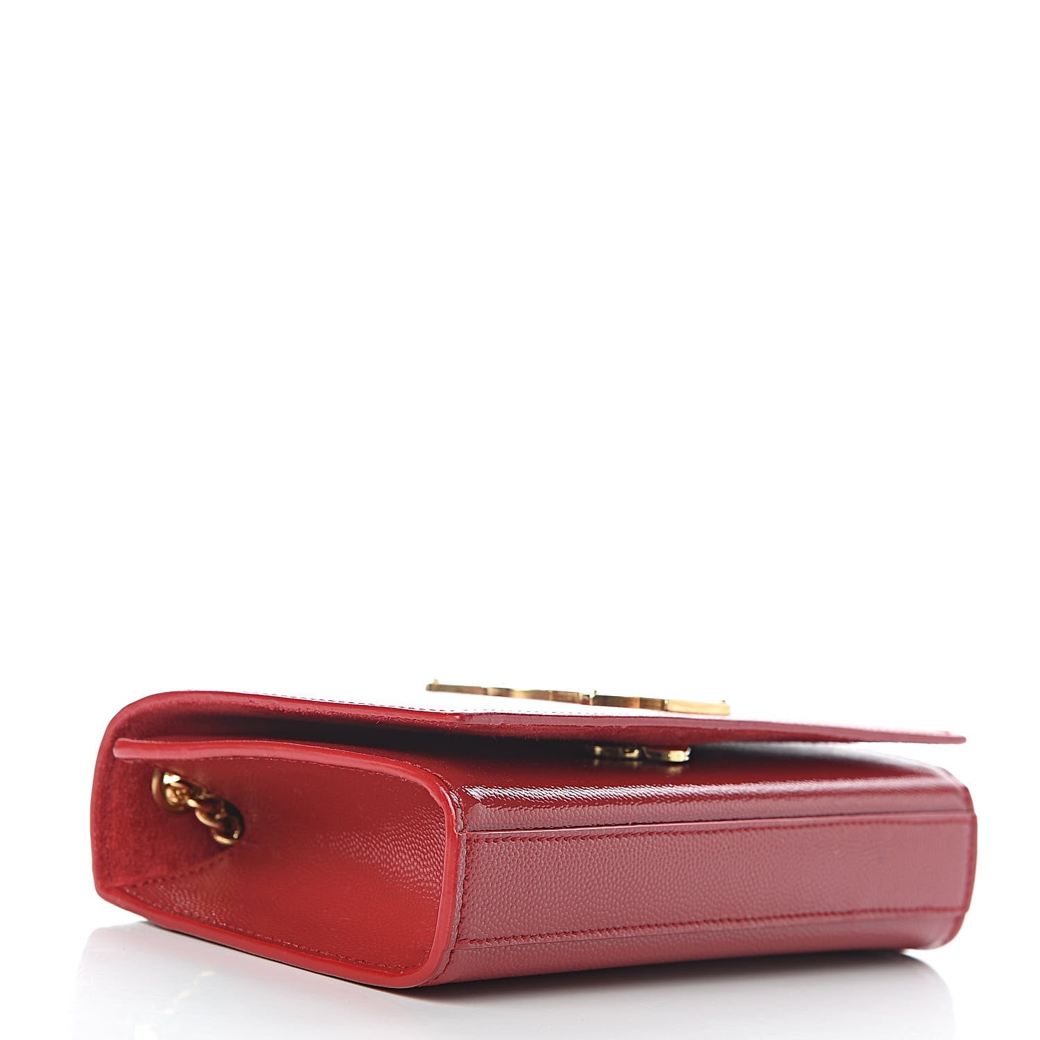Saint Laurent Grain De Poudre Small Monogram Kate Satchel Red 4 of 12